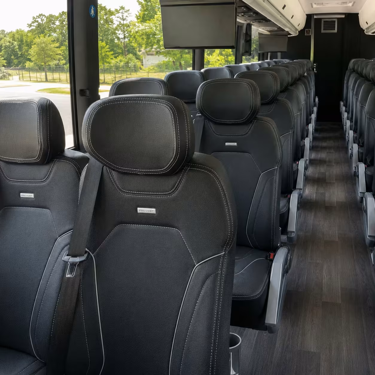 56 passenger charter bus interior